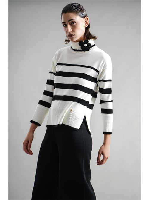 Maglia in misto lana GM by Gai Mattiolo | GM3444ACCPANNA/NERO